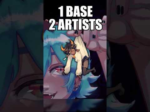 1 BASE 2 ARTISTS 🐍🐐 Original base by @spaniforce on Twitter! #shorts #collab #art