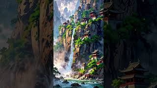 Subscribe for more! #AIAnimation #JapanScenery #Nature #Waterfalls #LakeViews #Cliffside #Japanese