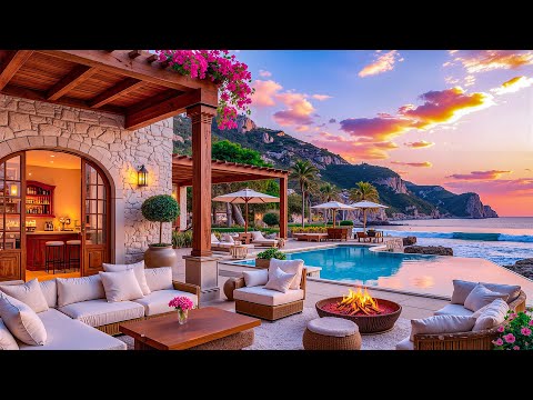 Bossa Nova Jazz and Mood Elevation at Sunset - Beachside Lounge Area with Soothing Jazz