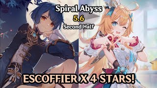C0 F2P ESCOFFIER TEAM XINGQIU ROSARIA KAEYA | SPIRAL ABYSS 12 | GENSHIN IMPACT 5.6