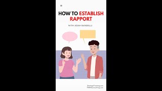 How to Establish Rapport (with Adam Bandelli) #shorts