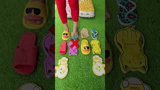 Super cool giant eye slippers 🦶👀🦶  Duck sandals 🦆🦆 #slippers #shortstrending #viralvideo