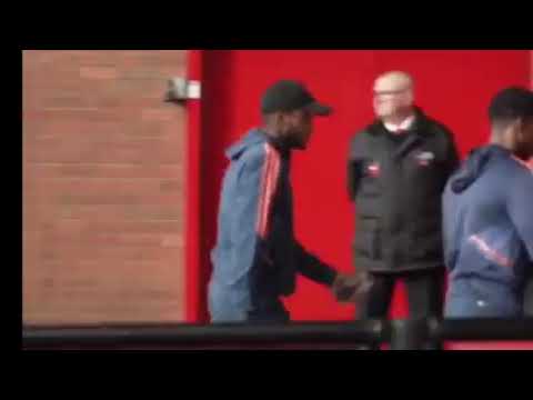 Manchester united players arriving at Old Trafford for  Westham  game