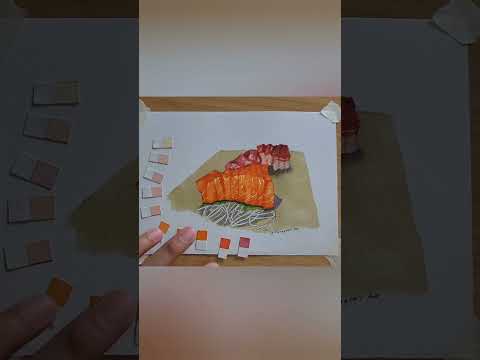 I Drew a Plate of Sushi #sushi #colormarkers #foodillustration #art #japanesefood #rice #salmon