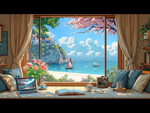 Beachside Morning with Coffee & Lofi Music 🌊 Start Your Day ☕ Lofi Hip Hop for relax/chill/study