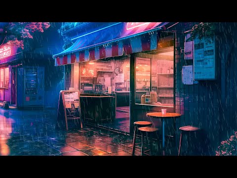 Coffee Shop Rainy Night ☕ Lofi Sleep Music ☕ Pluviophile Lofi To Calm Down And Feel Peaceful