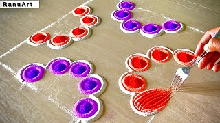 Easy & Beautiful Festival Rangoli Design 2025 | Trending Diwali Kolam Ideas for Home Decor🌼RanuArt