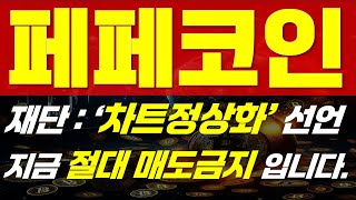 [ 페페코인 전망 ] ⚠ 재단 : ‘차트정상화’ 선언 ⚠ 🔥 "   지금 절대 매도금지 입니다.  " 🔥