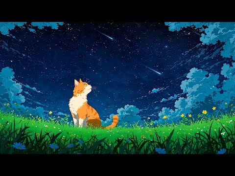Soft Night Breeze With Falling Stars 🌠 Night Lofi Songs To Calm Down And Relax 🌠 Dreamhop Music