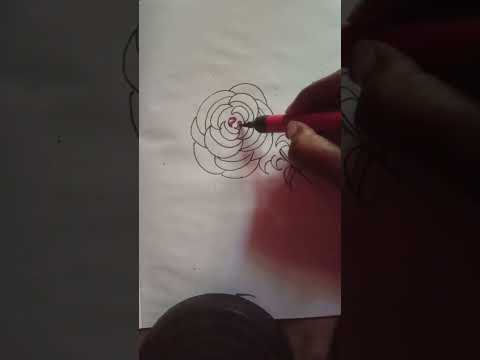 Rose easy type #art #rose #leaf #art #drwing #craft #shorts #subscribe #misskashyap143 #procreate