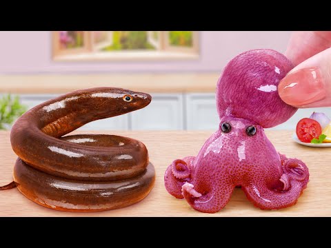 🐍 Go Out Cooking Miniature Grilled Eel In Bamboo Satisfying Japan Seafood Recipe 🏯 Mina Mini Kitchen