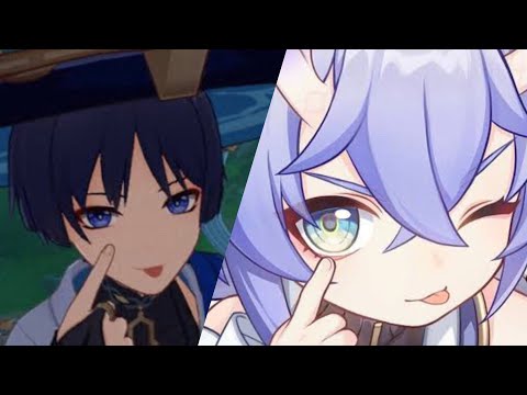 Bailu imitating Wanderer/Scaramouche in Honkai: Star Rail @GenshinImpact @HonkaiStarRail