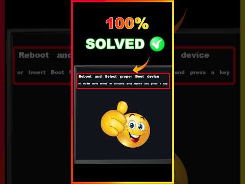 Reboot and Select Proper Boot Device" Error in Windows | Easy Solutions #Shorts
