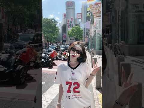 Walking around town on a sunny day