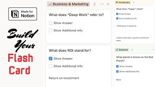 Create a Flashcard Template in Notion | Study Smarter with Notion Flashcards
