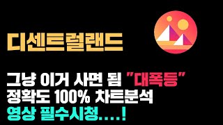 디센트럴랜드 [긴급] 그냥 오늘은 이거 사면됨 "대폭등" 정확도 100% 차트분석, 영상 필수시청...! #코인시황