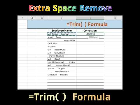 Excel Space Remove | Trim Formula | Unwanted Space #excel #excelformula #excelfunctions #education