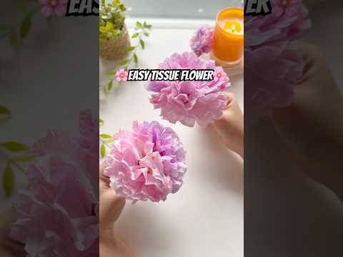 #DIY Tissue Paper Flower ideas🌸  #trendingshorts #creative #diycrafts #artsandcrafts EASY craft