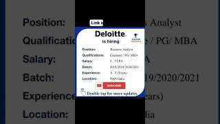 Deloitte job 2022 | Freshers | Latest Jobs | Graduate Jobs