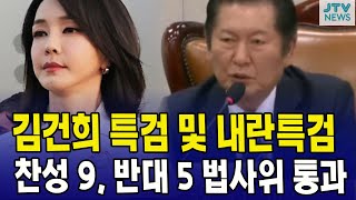 김건희 특검 및 내란특검 찬성 9, 반대 5 법사위 통과