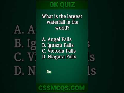 What is the largest waterfall in the world? #gk #mcqs #mcq #quiz #answer #question #shorts #country