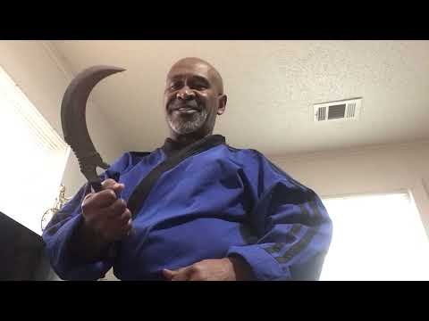 Back fist 🤛 strike spear finger strike curved railroad spike knife 🔪 68 years old martial artist
