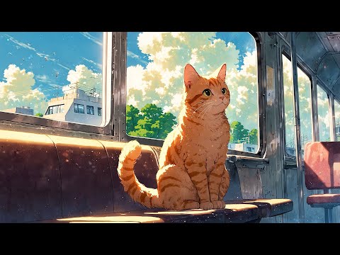 Spring Lofi Journey 🚌 Quiet Moments With Ginger Cat On The Morning Bus 🚌 Morning Lofi Songs