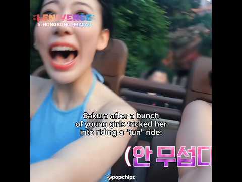 She was screaming for her life 😭 #lesserafim #sakura #kpop #amusementpark #hongkong #macau #fyp