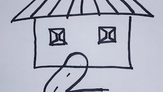#drawinghouse with 2 #howtodrawhouse easy #shortsfeed