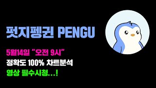 펏지펭귄 PENGU [긴급] 5월14일 "오전9시" 정확도 100% 차트분석, 영상 필수시청...! #코인시황