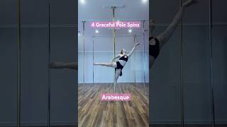 4 Graceful Pole Spins- Pole Dance Spinning Combo #gracefulmovements #shorts #spinningpole