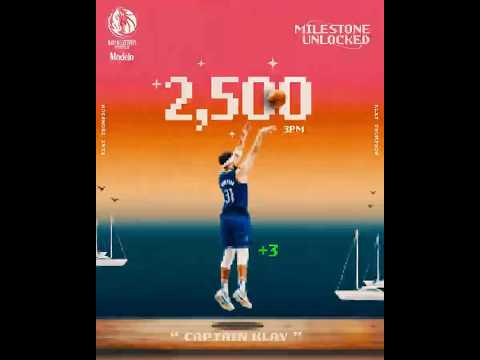 2,500 triples for Klay Thompson in his career