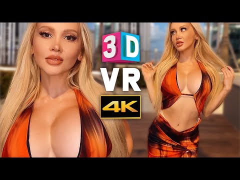 [VR 3D 4K] YesBabyLisa - ORANGE DRESS HAUL IN VIRTUAL REALITY 180/360