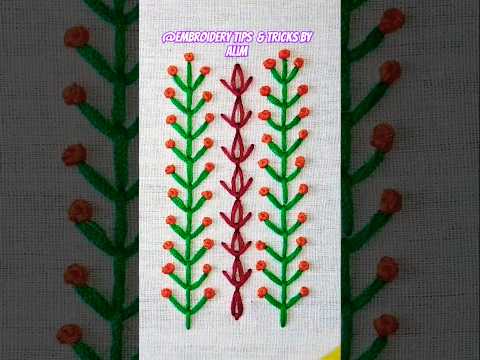 beautiful tulip embroidery design শিখুন |  হাতের কাজ, #tipsyoutube #shorts #shortsfeed