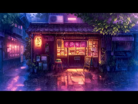 Nostalgic Japanese Rainy Night ☔ Pluviophile Lofi Songs With Rain Sounds For Peaceful Nights