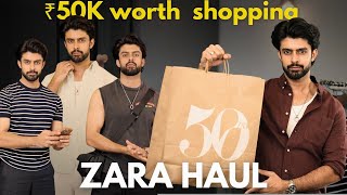 50,000 WORTH SHOPPING FROM ZARA | BEST SHOPPING HAUL FOR MEN 2025
