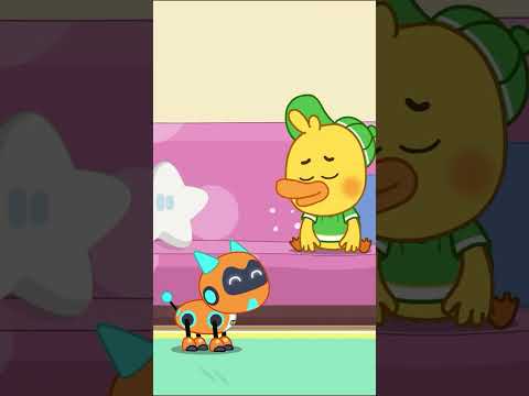 Little Duck and His Robot Pet #shorts #kidscartoon