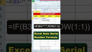 Auto Serial Number in excel #krishnaittips #excelbangla