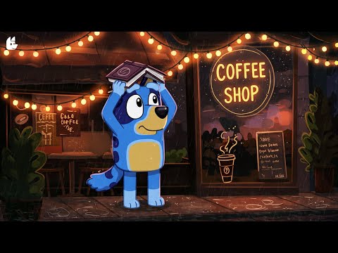 Bluey’s Cozy Rainy Café ☕  Lofi Music for Focus & Relaxation | Lofi Study Bluey