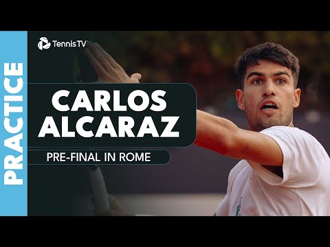 LIVE: Carlos Alcaraz Final Practice Before Facing Jannik Sinner!