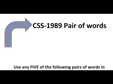 #CSS2021 #PMS2021 #VOCABULARY #PAIR_OF_WORDS ||CSS1989 Paper's|| Pair of words for CSS PMS||