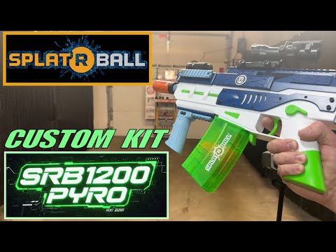 DEMO-CUSTOM-MODDED!! SPLATRBALL SRB1200 PYRO (TOY!) Gel Ball Blaster - Battery Relo - Threads