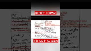 Capf AC Report Format | How to write a Report #capftoppers #capfac2024 #capfpaper2