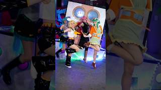 Electric Angel dance w/ @Dajackies @halcybella @prototype_fox 💫🪽✨🤩 #vocaloid #cosplay