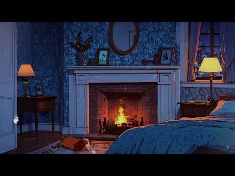 1950s Oldies Playing in another room on a Snowy night | cozy bedroom | relax, sleep, study