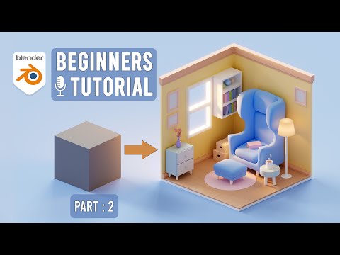Blender 3D Beginners Tutorial: Create an Isometric Study Room Part 2 | For Absolute Beginners