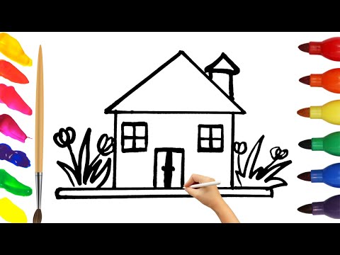 How to draw house easy drawing house step by step for kids !!