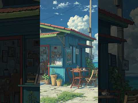 Quiet coastal café bathed in morning sun and ocean breeze ☀️ #lofi #lofihiphop #lofiforgoodmood