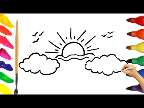 easy sun painting for kids | Drawing, Painting and Coloring sun for Kids & Toddlers