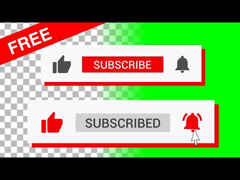 Subscribe and like green screen, transparent